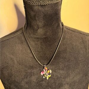 Paisley fleur de lis necklace